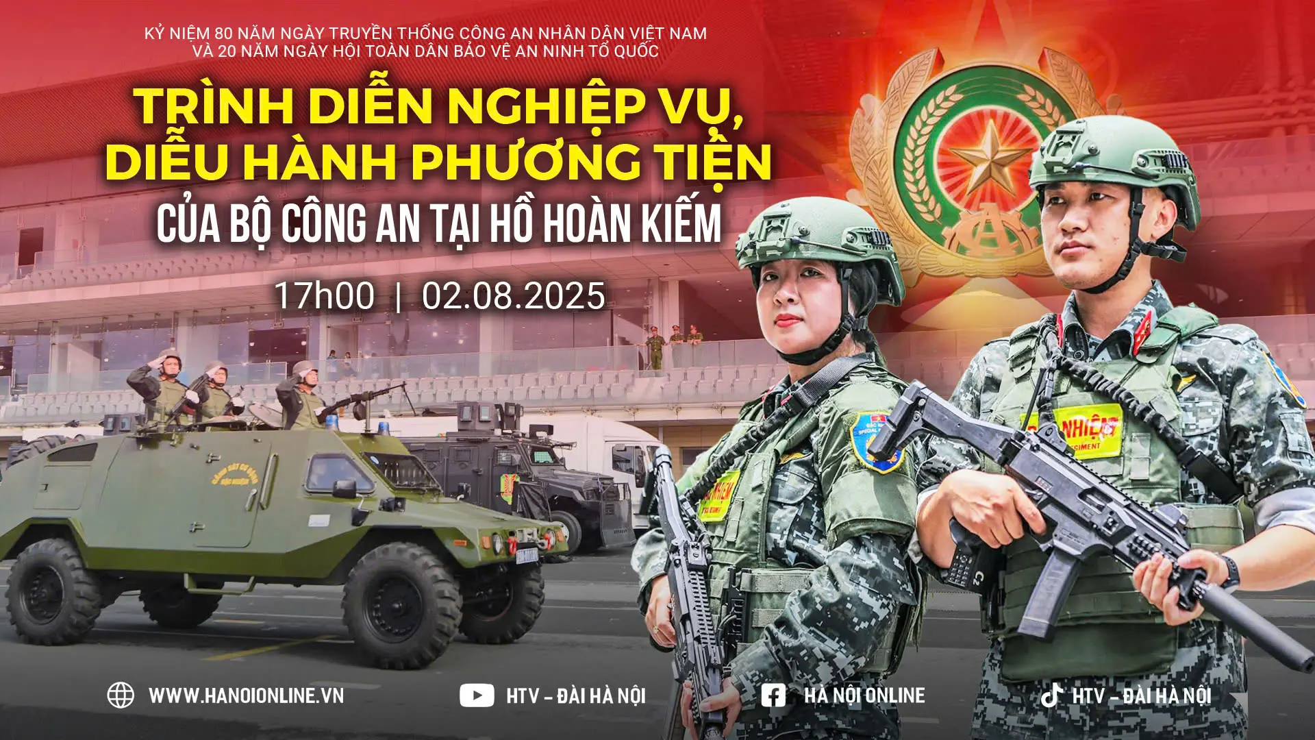 Trình diễn nghiệp vụ, diễu hành phương tiện của Bộ Công an